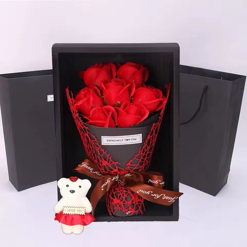 Bouquet rose artificiali - , rosse
