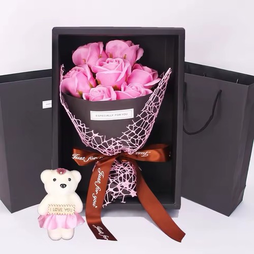 Bouquet rose artificiali rosse