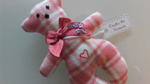Orsetto stoffa rosa a - di,